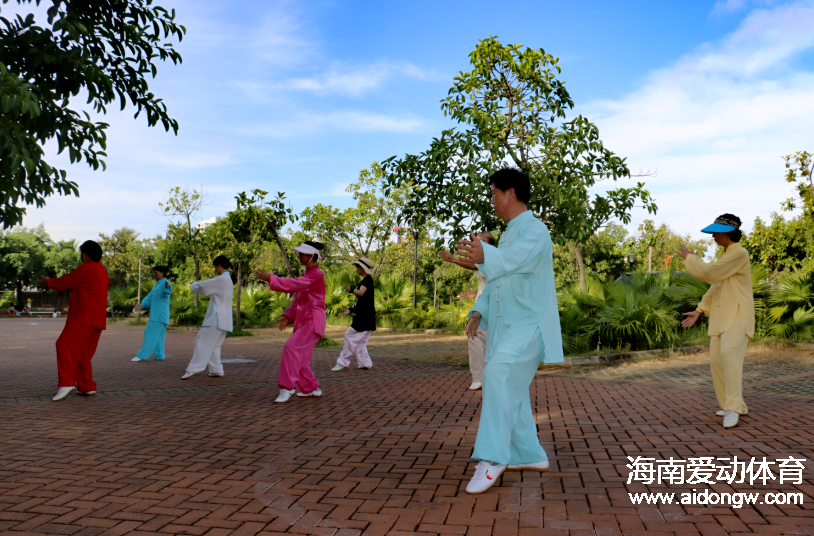 海口白沙门公园全民健身故事：海归美女跑步塑身材 太极师母八年坚持