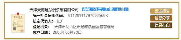 ​再见权健！权健正式更名为天津天海俱乐部 网友：换汤不换药吗？