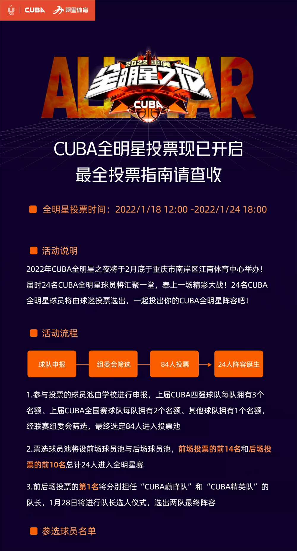 海南籍球员周大力、何轩喊你来投票！CUBA全明星投票开启